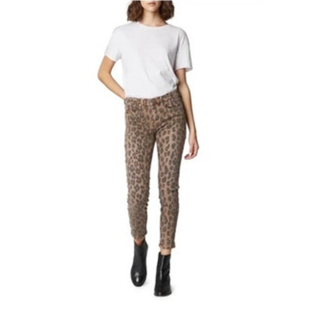 BLANK NYC The Reade Crop Mid Rise Leopard Print Cotton Skinny Jeans Size 27